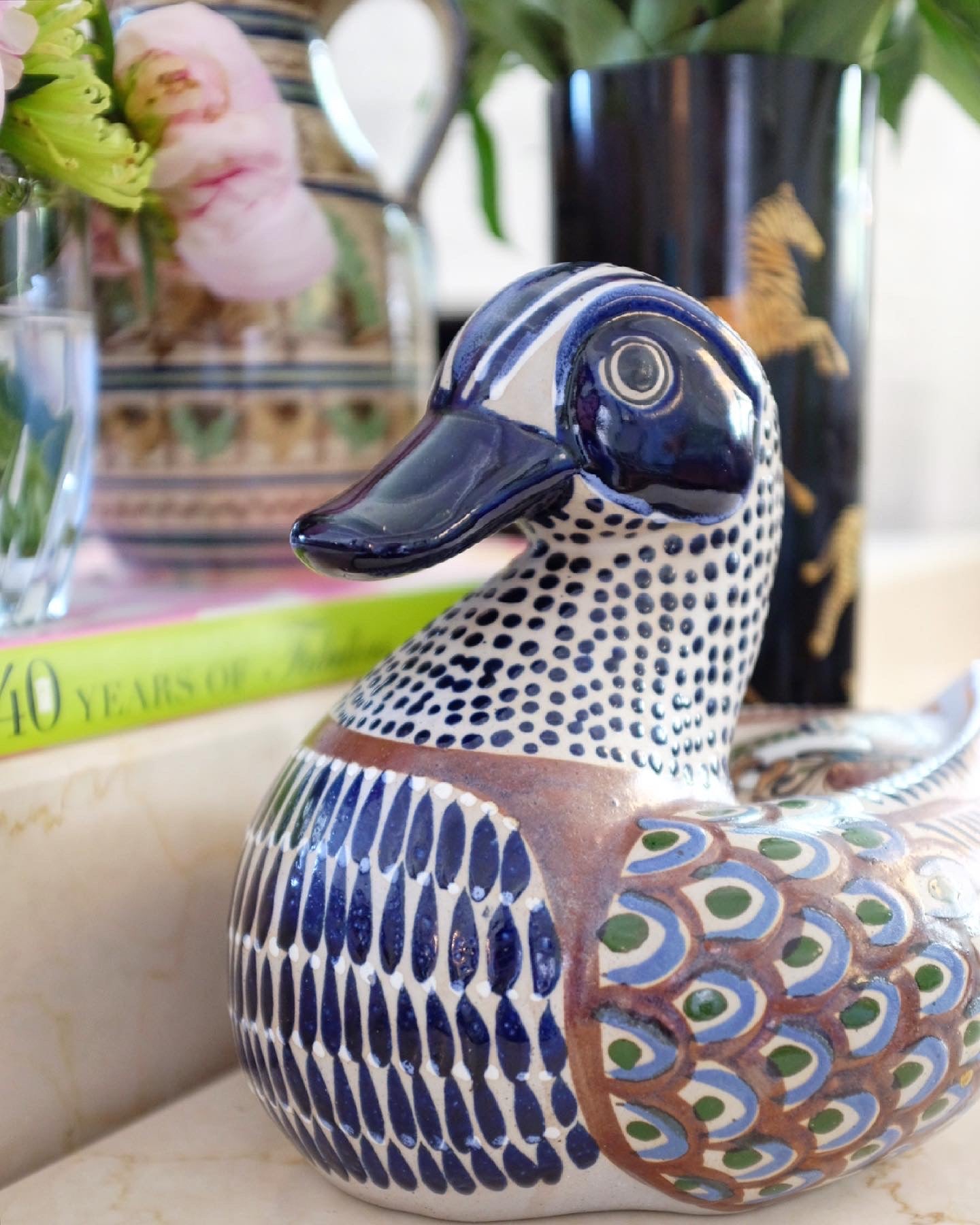 Mexican Hand Painted Large Duck