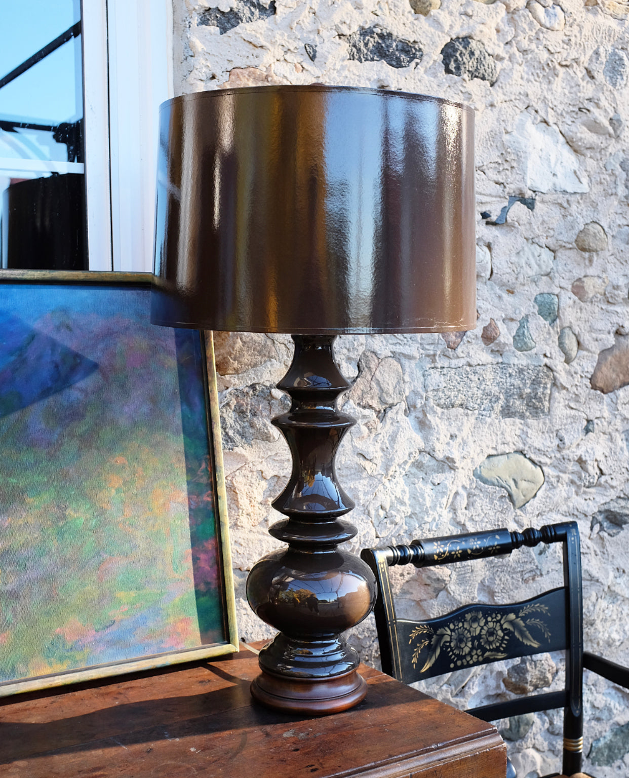 Tall Chocolate Brown Lamps & Shades