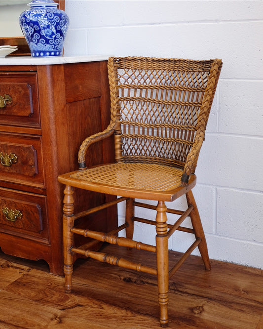 Braided Wicker Accent Chair