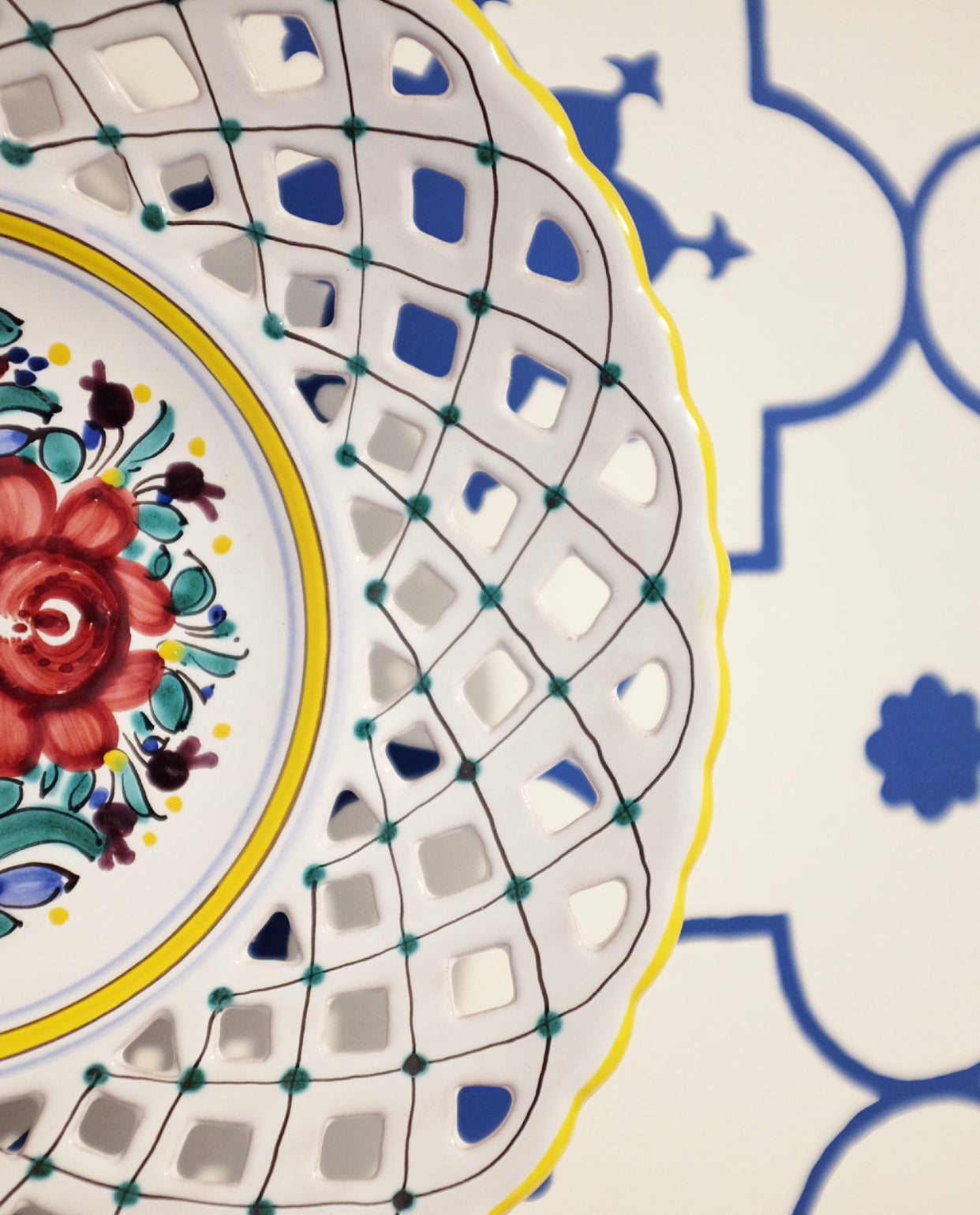Lattice Portuguese Hand Painted Wall Plate