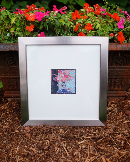 Set of 3 Flower Prints in Silver Frames