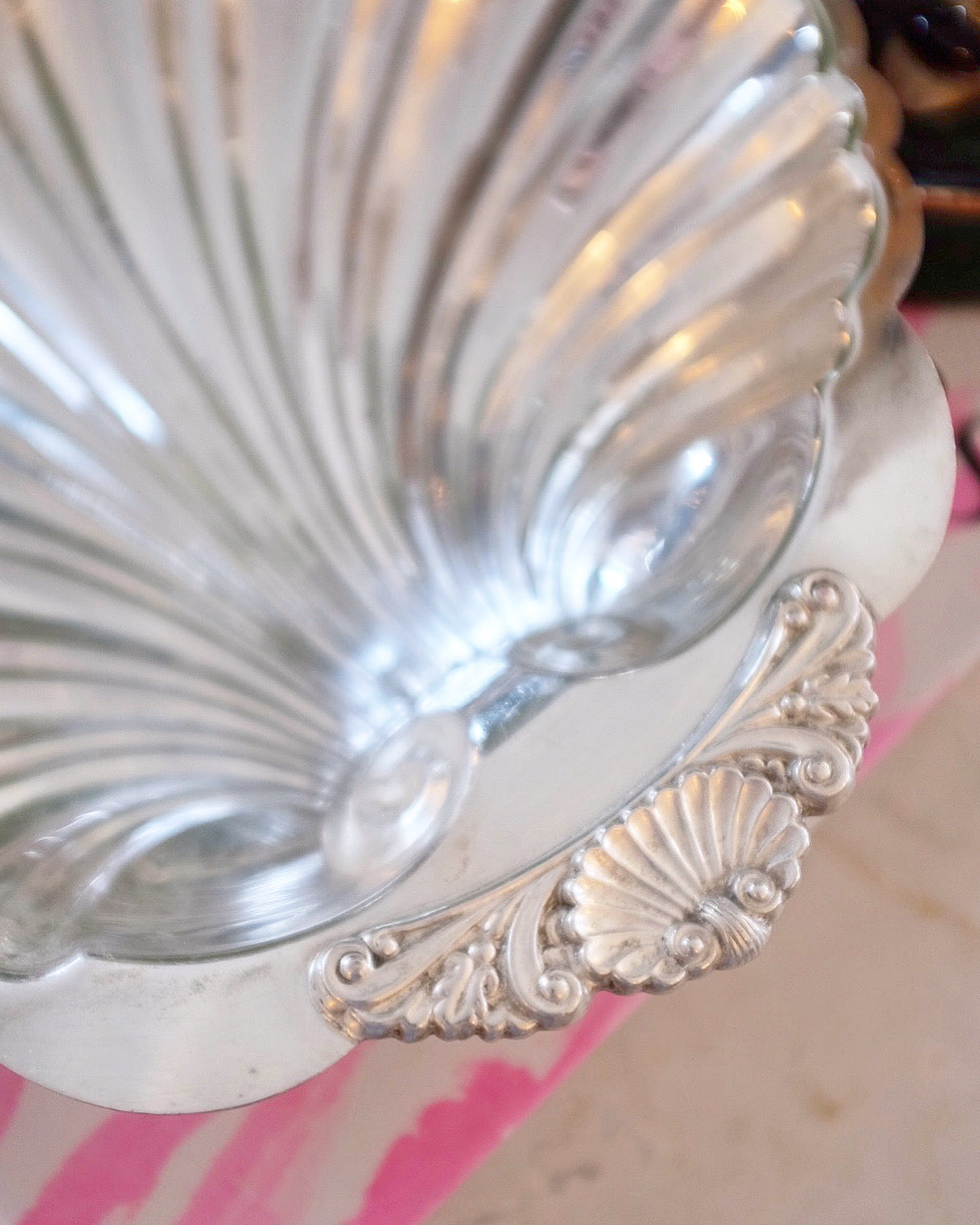 Sheffield Reproduction Silver Plate Shell Serving Dish