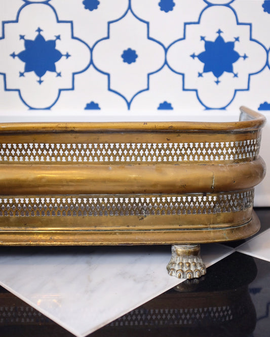 Brass Clawfoot Fireplace Fender