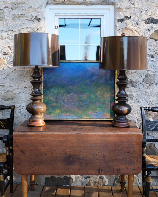 Tall Chocolate Brown Lamps & Shades