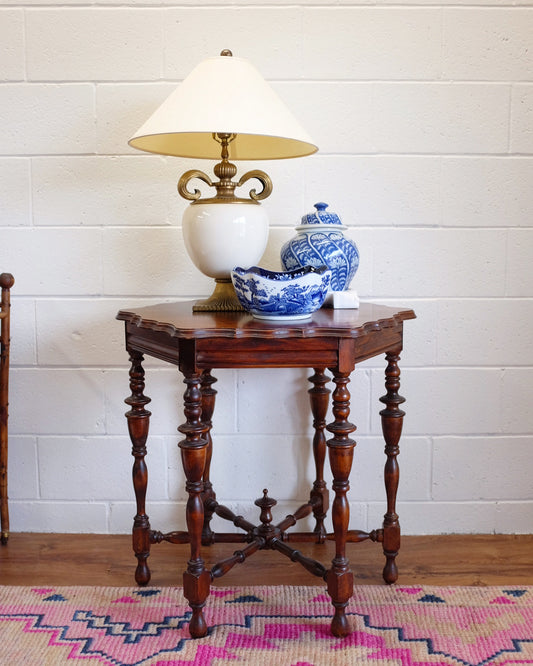 Antique Hexagonal Accent Table