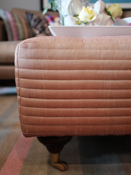 Terracotta Silk Ottoman